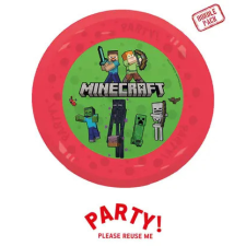 Global Licence Srl 4db újrafelhasználható bulitányér 21cm MINECRAFT party kellék