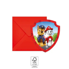 Global Licence Srl 6db Szülinapi meghívó és boríték MANCS ŐRJÁRAT party kellék