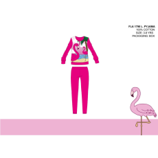 Global Licence Srl Flamingó vékony pamut gyerek pizsama - jersey pizsama - pink - 110
