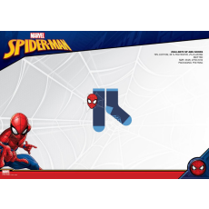 Global Licence Srl Pókember csúszásgátlós teliplüss bokazokni gyerekeknek - sötétkék-világoskék-piros - 27-30