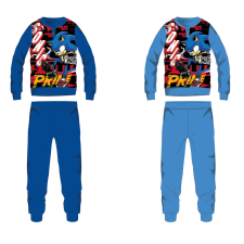 Global Licence Srl Sonic pamut flanel gyerek pizsama - középkék - 122 gyerek hálóing, pizsama