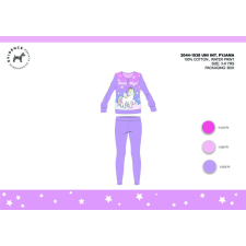 Global Licence Srl Téli pamut interlock gyerek pizsama - Unikornis - világoslila - 140 gyerek hálóing, pizsama