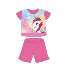 Global Licence Srl Unikornis nyári rövid ujjú baba pizsama - pamut jersey pizsama - sötétrózsaszín - 92