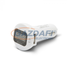 Globiz 55054WH Autós adapter dupla USB töltővel, feszültségmérővel és árammérővel - fehér villanyszerelés