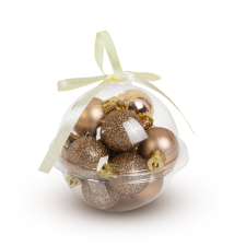 Globiz International Kft. Karácsonyfadísz szett - arany - 3 cm - 12 db / szett karácsonyfadísz