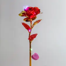Globiz international LED-es világító művirág dekoráció - rózsa - piros party kellék