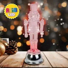 Globiz Karácsonyi LED-es ólomkatona dekoráció, RGB LED, 15x5x5 cm, elemes 58975 dekoráció