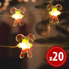 Globiz Karácsonyi LED fényfüzér cukorbot 2,2m 2xAA karácsonyfa izzósor