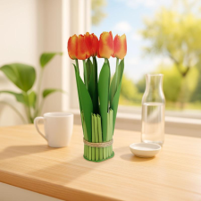 Globiz Műnövény dekoráció - tulipán - narancssárga - 26 x 6,5 cm dekoráció