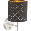GLOBO 15229W Clarke Fali lámpa , 40W , E14 , nikkel matt, textil, műanyag arany