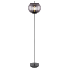 GLOBO 15345S BLACKY Állólámpa fekete fém, füstszínű üveg búrával. Ø:300, H:1600, exkl. 1xE27 60W 230V