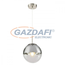 GLOBO 15852 VARUS Függeszték , 40W , E27 , nikkel matt , üveg , króm világítás