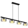 GLOBO 16055-4HS HIGGINS LED függeszték 6W 230V IP20 4xGX53 LED fekete HxSzxM=900x130x1100mm 270lm 1800K