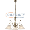 GLOBO 69007-3H POSADAS Csillár bronz, üveg alabástom fehér, üveg DM: 190mm, D:600, H:1000, exkl. 3xE27 60W 230V