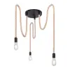GLOBO 69029-3H1 ULLEU Függeszték fém fekete , barna kender kötéllel. Ø:300, H:1500, exkl. 3xE27 60W 230V