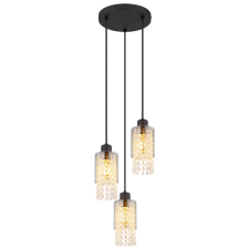 GLOBO Függeszték BACKEY 3 búrával Fekete 3xE27 15W világítás