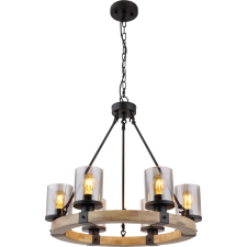 GLOBO függőlámpa 6 izzós fekete matt - füstszínek 590 mm x 980 mm világítás