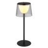 GLOBO Mariam fekete-füstszínű  vízvédett LED asztali lámpa (GLO-58462S) LED 1 izzós IP44