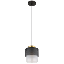 GLOBO OLGA FÜGGESZTÉK E27 60W IP20 ÁLLÍTHATÓ 18X120CM MATT FEKETE-ÜVEG ÁTLÁTSZÓ világítás