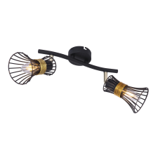 GLOBO Purra fekete-arany mennyezeti spotlámpa (GLO-54814-2) E14 2 izzós IP20 világítás