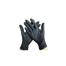 GMT Gumikesztyű nitril púdermentes l 100 db/doboz, gmt super gloves fekete védőkesztyű
