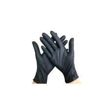 GMT Gumikesztyű nitril púdermentes M 100 db/doboz, GMT Super Gloves fekete védőkesztyű