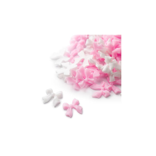 GNB Körömdísz - 3D masni fehér és rózsaszín 50db körömdíszítő