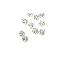 GNB Körömdísz - 3D virág strasszok  10db ezüst körömdíszítő