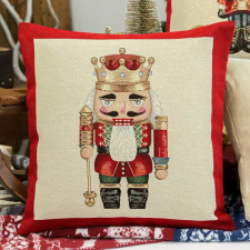  Gobelin párnahuzat diótörős arany koronás arany lurex 45x45 cm lakástextília