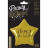 Godan Arany Happy Birthday Gold Csillag Fólia Lufi 44 cm (516092)
