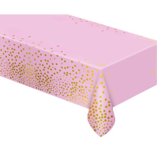 Godan Beauty&amp;Charm: Arany pöttyös asztalterítő - Pink, 137 x 183 cm party kellék