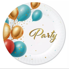 Godan Papírtányér „Party" felirattal, 18 cm - 6 db-os party kellék