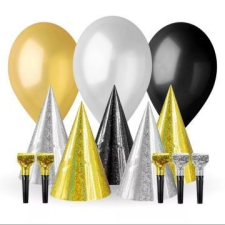 Godan Partikiegészítő szett, arany-fekete - 13 db-os party kellék