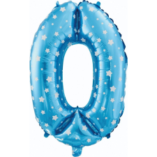 Godan Szám Fólia Lufi - 0-ás, 61 cm, Kék Csillagokkal (HS-C26N0) party kellék