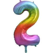 Godan Szám Fólia Lufi - 2-es, 85 cm, Szivárvány (GODA2041) party kellék