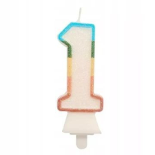 Godan Színes számgyertya csillámmal, 8,5 cm - 1 party kellék