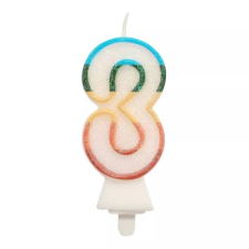 Godan Színes számgyertya csillámmal, 8,5 cm - 3 party kellék