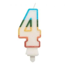Godan Színes számgyertya csillámmal, 8,5 cm - 4 party kellék