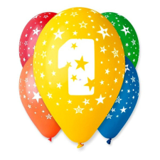 Godan Színes számos lufi 5 darabos - 1 party kellék