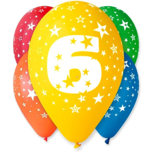 Godan Színes számos lufi 5 darabos - 6 party kellék