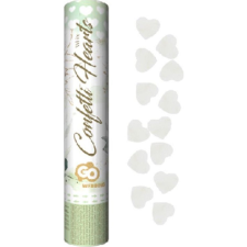 Godan Szív Konfetti Kilövő - 30 cm, Fehér (599387) party kellék