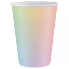 Godan Szivárvány mintás papírpohár, 260 ml - 6 db-os party kellék