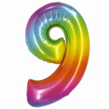 Godan Szivárvány színű, számos fólia lufi, 76 cm - 9 party kellék