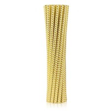 Godan Szívószál arany Gold Chevron 12 db-os party kellék