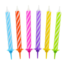 Godan Születésnapi 12 darabos színes spirál gyertya 8 cm party kellék