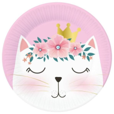 Godan Virágos cica mintás papírtányér - 18 cm, 6 db (PG-TKO7) (PG-TKO7) karácsonyi dekoráció