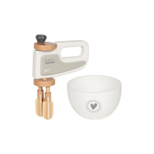 Goki 51502 fehér-szürke fa játék kézi mixer tállal konyhakészlet