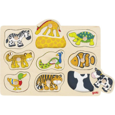 Goki Fa Forma Puzzle Fogantyúval, Állatok (GOKI-57585) puzzle, kirakós