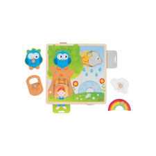 Goki fa háttér formapuzzle, időjárás, 4 db. puzzle, kirakós