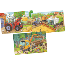 Goki fa puzzle mezőgazdasági gépek 3x24 darabos puzzle, kirakós